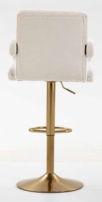 HR8404W Scaun Crem Boucle cu Bază Aurie