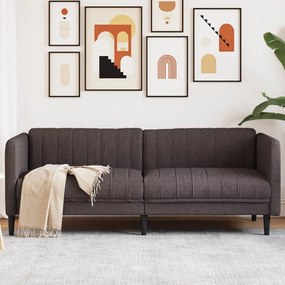vidaXL Canapea cu 3 locuri, maro închis, material textil