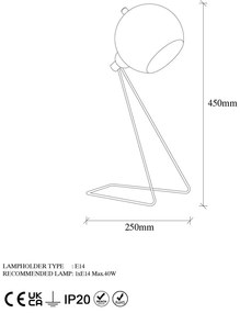 Veioză arămie cu abajur din metal (înălțime 45 cm) Mixed – Opviq lights