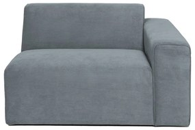 Modul pentru canapea gri cu tapițerie din catifea reiată (cu colț pe partea dreaptă) Sting – Scandic