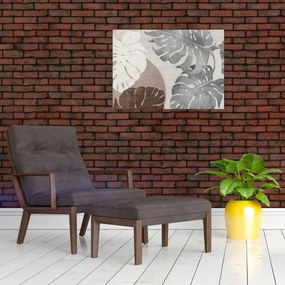 Tablou - Design cu frunze (70x50 cm)