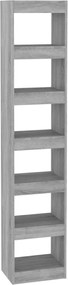 vidaXL Bibliotecă/Separator cameră, sonoma gri, 40x30x198 cm