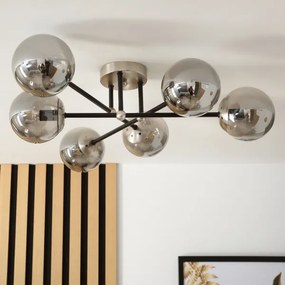 Brilagi - Lustru aplicat MALIVA, 6xE14/15W/230V, crom mat/fumuriu