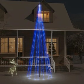 Brad de Craciun pe catarg, 732 LED-uri, albastru, 500 cm Albastru, 500 x 160 cm, Becuri LED in forma dreapta, 1