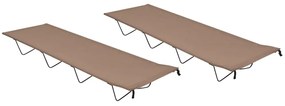 vidaXL Paturi camping, 2 buc. gri, 180x60x19 cm, țesătură oxford&amp;oțel