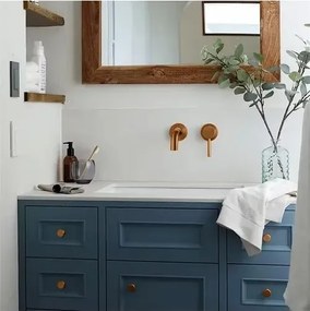 Baterie lavoar pentru montaj în perete LUNGO REA-B4600, finisaj cupru periat