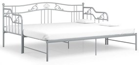324766 vidaXL Cadru pat canapea extensibilă, gri, 90x200 cm, metal