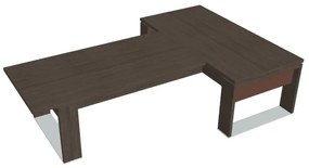 Masă Verno+ S 200 x 300 cm, cu extensie, stejar antracit / maro