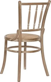 Scaun dining din lemn de cedru cu șezut împletit din rattan, 42×40×89 cm, „Lido"