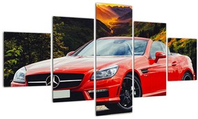 Tablou - Mercedes roșu (125x70 cm), în 40 de alte dimensiuni noi