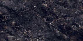 Mexen Rokocha Black gres glazurat rectificat G1, placă de pardoseală și perete 120 x 60 cm, luciu înalt - TL205-120-060-01