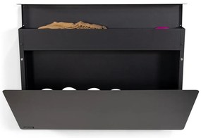 Pantofar negru cu deschidere înclinată/suspendat din metal 78x48x13 cm Luigi – Spinder Design