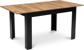 Masa extensibila de dining MADO 120/160x80 cm, negru/craft stejar