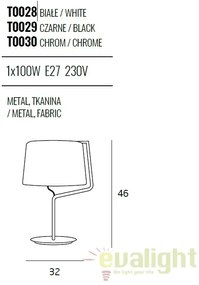 Veioza / Lampa masa design modern CHICAGO alba T0028 MX