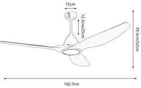 ZEVENTI - Ventilator de tavan URBINO LED/20W/230V Wi-Fi Tuya, alb + telecomandă