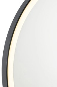 Oglinda baie neagra 70 cm cu LED cu dimmer tactil - Miral