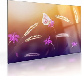 Tablou pe sticlă - Fluture roz (70x50 cm)