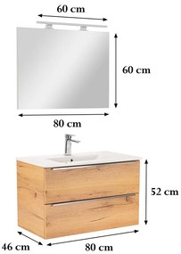 Mobilier complet de baie Vario Trim 80 stejar-stejar