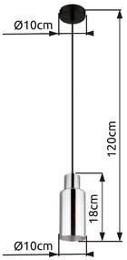 Pendul design modern LIDARIA negru/fumuriu