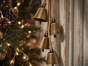 Decoratiune de Craciun pentru agatat GOLDEN BELLS 35 cm, aurie