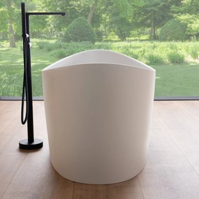 Cada baie freestanding ovala, compozit, 160 x 71 cm, Foglia Wave