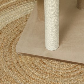 PawHut Pom de zgârieturi cu 2 etaje, minge de joc, stâlpi de zgârieturi, bile de zgârieturi, până la 7 kg, 56 x 54 x 86 cm, Maro | Aosom Romania