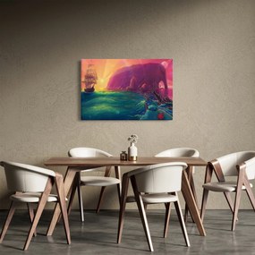 Tablou - Pictură în ulei, călătorie într-un țărăm fantastic (90x60 cm)