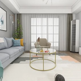 Măsuță de cafea BERLIN 80x45 cm auriu/transparent