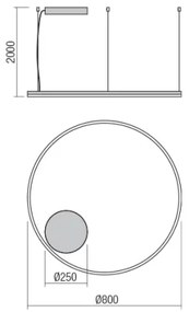 Lustră LED dimabilă pe lanț ORBIT LED/55W/230V bronz Redo 01-1713
