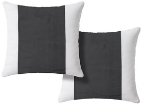 Set 2 bucati fete de perna decorative TIRLAN 45x45 cm, gri-alb