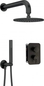 SILIA Set de Duș cu Montare Îngropată și BOX pentru Baterie -finisaj negru BXYYNQSM