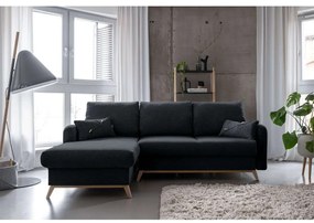 Colțar extensibil cu șezlong pe partea stângă Miuform Scandic Lagom, gri închis