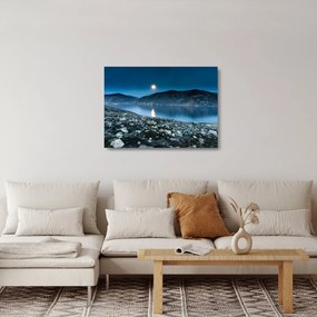 Tablou pe sticlă - Islanda noaptea (70x50 cm)