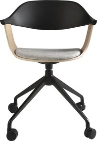 Scaun de birou pivotant design modern Gris-Negro