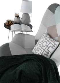 Fotoliu balansoar, patchwork verde-alb/alb/fag, GERON