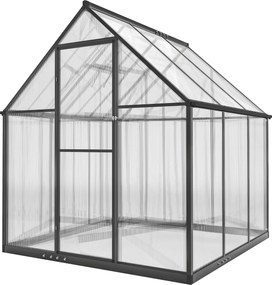 Outsunny Seră de grădină din aluminiu și policarbonat, seră cu fereastră reglabilă și ușă batantă, rezistentă la intemperii, transparent | Aosom Romania