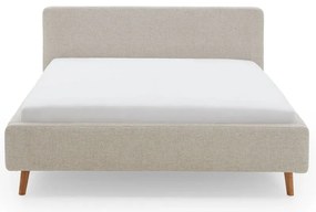 Pat matrimonial bej tapițat fără somieră 180x200 cm Mattis – Meise Möbel