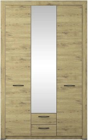 Dulap SAPORI, stejar navarra, PAL laminat, 3 usi si 2 sertare, 136x60x