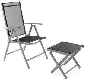 Scaun pliabil din aluminiu cu suport pentru picioare