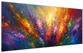 Tablou - Abstracție de flori (120x50 cm)