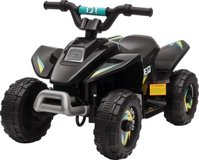 ATV Copii Electric cu Baterie Incarcabila HOMCOM, Viteza 2,8-4,6km/h, Varsta 18–48 Luni, Negru | Aosom Romania