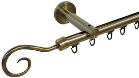 Galerie simpla 19 mm prindere perete teava profil hak aur antic (Alege marime: 320 cm)