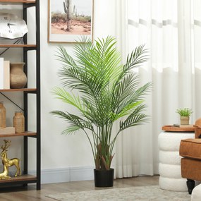 HOMCOM Palmier Artificial 120 cm cu Ghiveci Inclus, 22 Frunze, pentru Casă, Living, Birou și Balcon, Verde | Aosom Romania