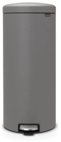 Cos de gunoi cu pedala Brabantia NewIcon 1001092, 30 L, Inchidere usoara, Baza antiderapanta, Gri satinat
