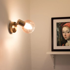 Spot inteligent auriu cu sticlă roz, incl. WiFi P45 - Vidro