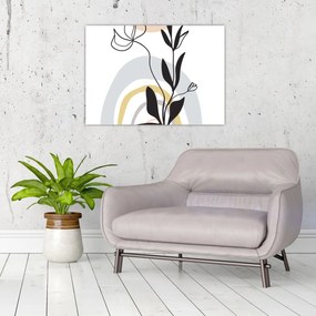 Tablou pe sticlă - Flori într-o vază N⁰1 (70x50 cm)