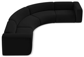 Colțar negru cu tapițerie din catifea Ekahi – Makamii