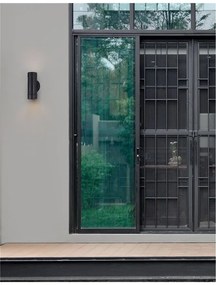 Aplica moderna de exterior cu iluminat ambiental up/down IP44 LIMBIO II neagra