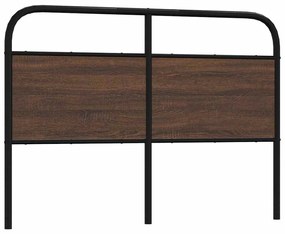 vidaXL Tăblie de pat de schimb, stejar maro, 140 cm, lemn prelucrat și oțel