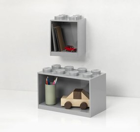 Set 2 rafturi de perete pentru copii LEGO® Brick, gri